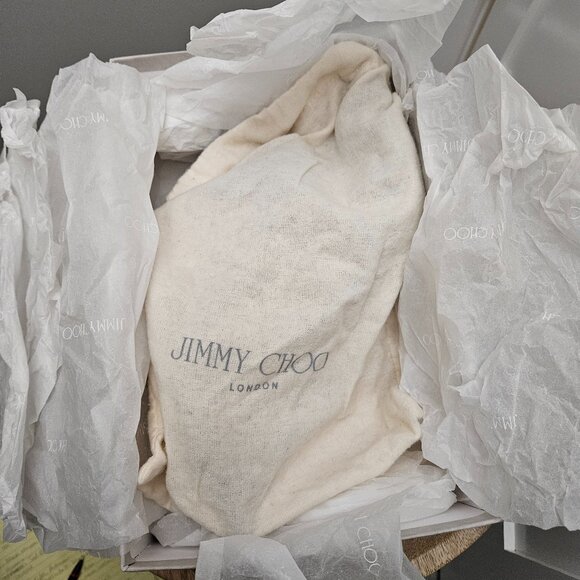 Jimmy Choo Agnes Suede Navy Heels, Sz 37 - Box & Dust Bag - Picture 13 of 13